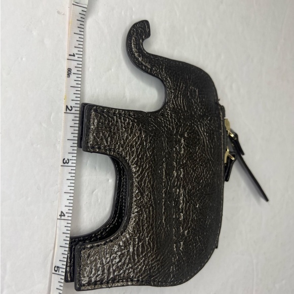 Kate Spade Elephant Coin Bag Metallic Grey Vintage Zip Purse - Picture 10 of 11